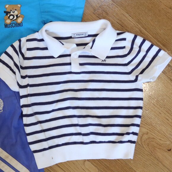 MOSCHINO RALPH LAUREN SCOTCH SODA boys tops bundle size 3 designer stripe cotton - Picture 3 of 6